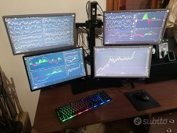 Work station Cooler Master con 4 monitor