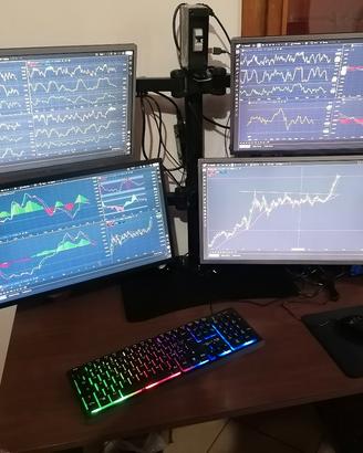 Work station Cooler Master con 4 monitor