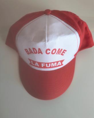 cappellino con visiera bicolore rosso e bianco Bae
