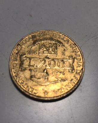 Moneta 200 lire centenario Guardia di finanza