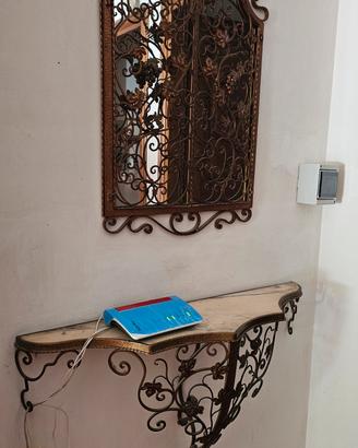 Mobile ingresso con specchio ferro battuto 