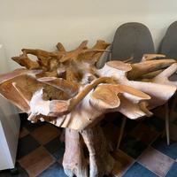 base tavolo in radice di teak 