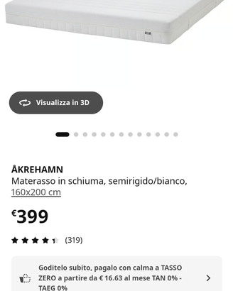 Materasso matrimoniale IKEA Akrehamn 160*200