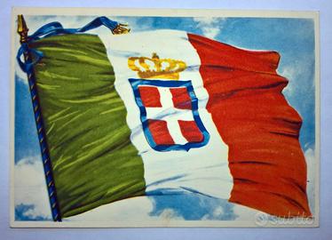 Cartolina d'epoca fascista BANDIERA REGNO D'ITALIA