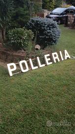 Insegna Luminosa Anni 50 POLLERIA Neon Vetro