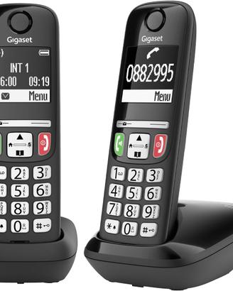 Gigaset E275 Duo Telefoni Cordless Senior Nero