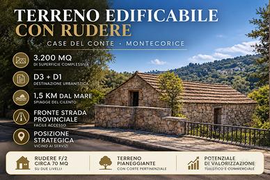 TERRENO EDIFICABILE CON RUDERE CASE DEL CONTE