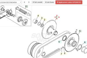 Puleggia secondario esterna Aprilia Leonardo 125 A
