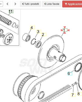 Puleggia secondario esterna Aprilia Leonardo 125 A