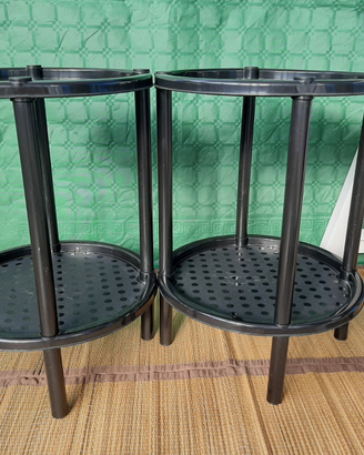 2 Tavolini neri in plastica per esterno ed interno