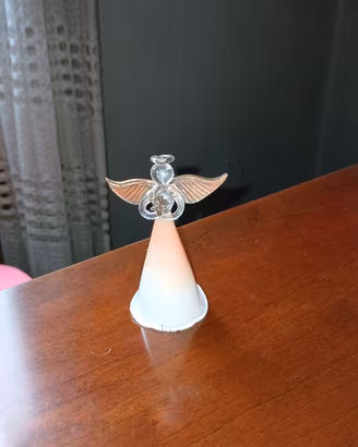 Angelo vetro soffiato decorativo ali trasparenti