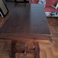 tavolo legno massello con doppie prolunghe