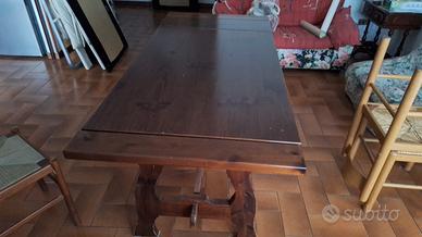 tavolo legno massello con doppie prolunghe