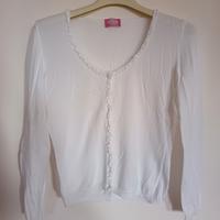 cardigan donna in cotone bianco, Blugirl Blumarine