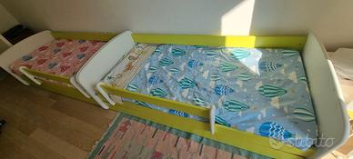 Letto verde per bambini  con materasso 80x180