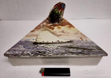 Scatola antica maiolica MARINA BRAGOZZO VENETO