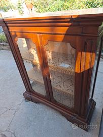 libreria vetrina 2 porte in noce