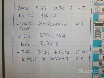 Motore bmw f45 serie 2 tipo b37c15a