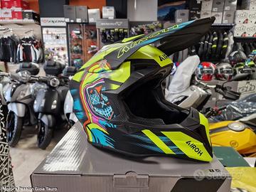 Casco Motocross Airoh WRAAAP Cyber - Giallo Opaco - Offerta Online