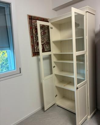 Libreria vetrina bianca due ante stile classico