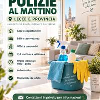 Pulizie al mattino  lecce e provincia 