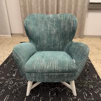 Poltrona in velluto operato