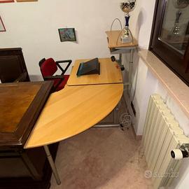 Scrivania ergonomica pc MOLL faggio massiccio 5pz