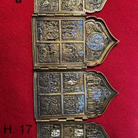 Grande trittico ortodosso russo a 4 pannelli 17X40
