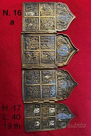 Grande trittico ortodosso russo a 4 pannelli 17X40