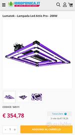 Serra con lampada idroponica