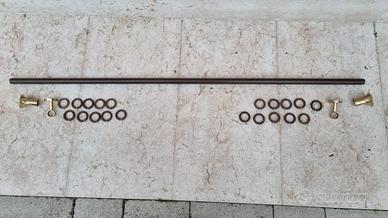 Kit bastone per tende in legno e pomoli in ottone