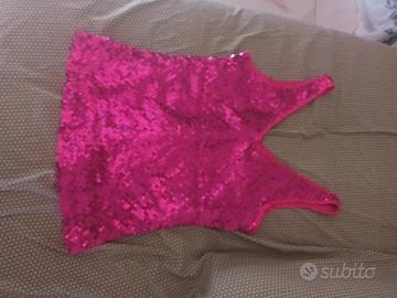 top con strass fuxia tg 42
