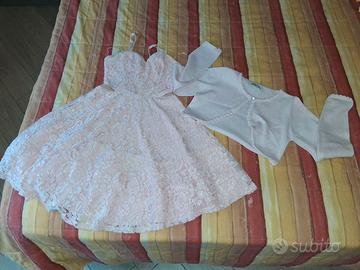 VESTITO DA CERIMONIA DA BAMBINA CON COPRISPALLE