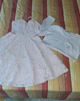 VESTITO DA CERIMONIA DA BAMBINA CON COPRISPALLE