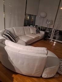 Divano SEVEN SALOTTI componibile in pelle bianca 