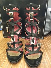 Sandalo raso nero Paciotti n 36