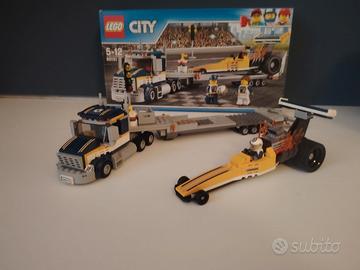 set lego city drugster con camion trasportatore.