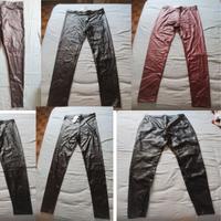 leggings in similpelle e tessuto