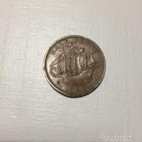 Moneta 1/2 Penny 1963 Bronzo Regina Elizabeth II