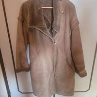 montone shearling grigio beige chiaro