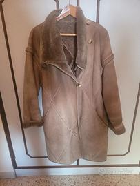 montone shearling grigio beige chiaro