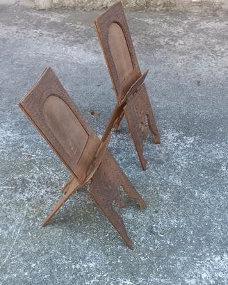 Coppia di Cornici Portafoto Antiche Legno