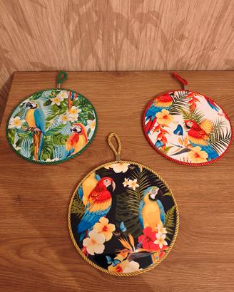 Mattonelle decorative/sottopentole  pappagalli 