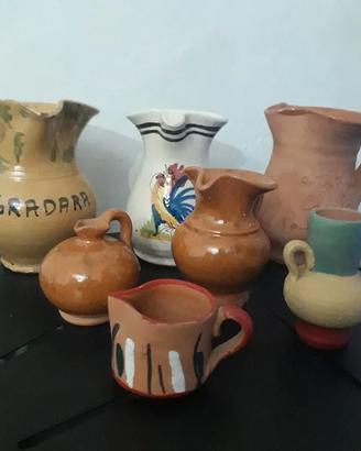 Set 7 Vasetti Caraffe mignon terracotta