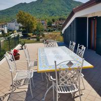 TAVOLO IN PIETRA LAVICA MIS. 200X100 CM. COMPLETO