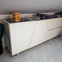 madia laccatta bianco con base bera