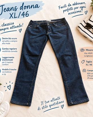 Jeans donna tg E44 IT46 blu Motivi