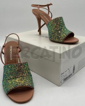 SANDALI DONNA EMPORIO ARMANI NUDE FASCIA GLITTER