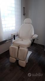 Poltrona Pedicure ecopelle bianco con telecomando