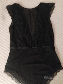 body nero in pizzo 